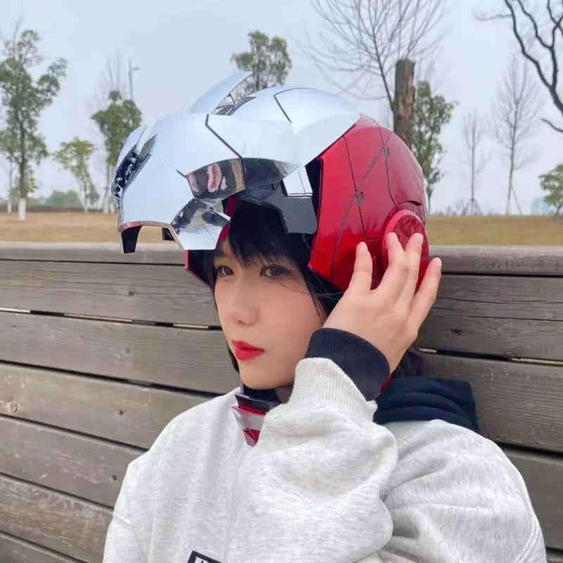 Capacete de Cosplay Marvel AutoKing Iron Man Mk5 com Controle de Voz e Luz Mj comercial