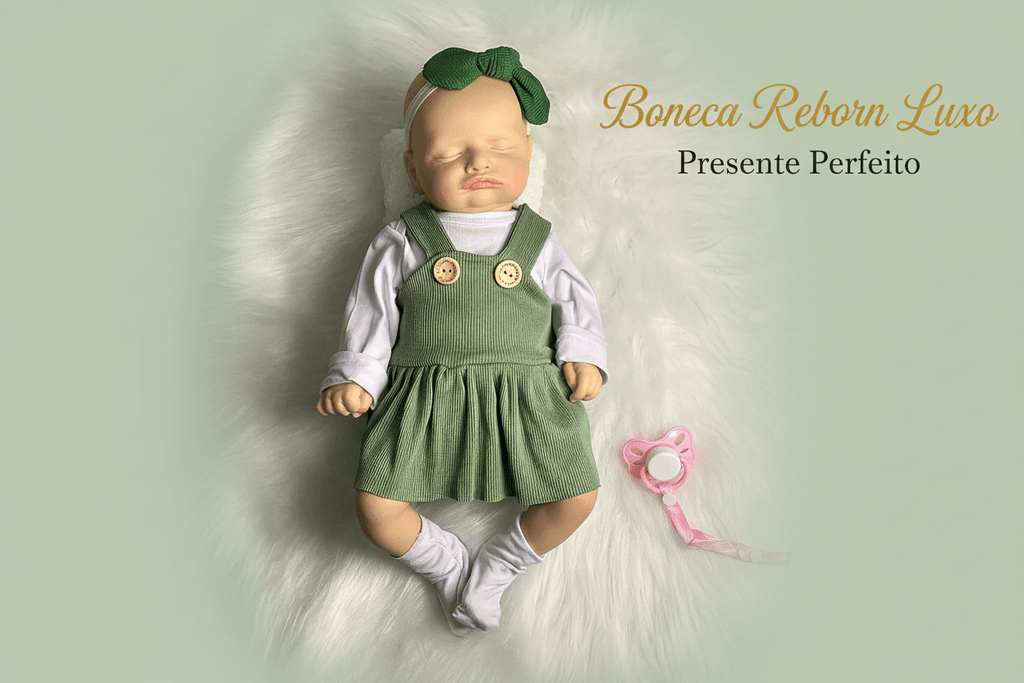 Boneca Bebê Reborn Realista Silicone Rosalie Baby — Kit Luxo Enxoval Completo - MJ Comercial